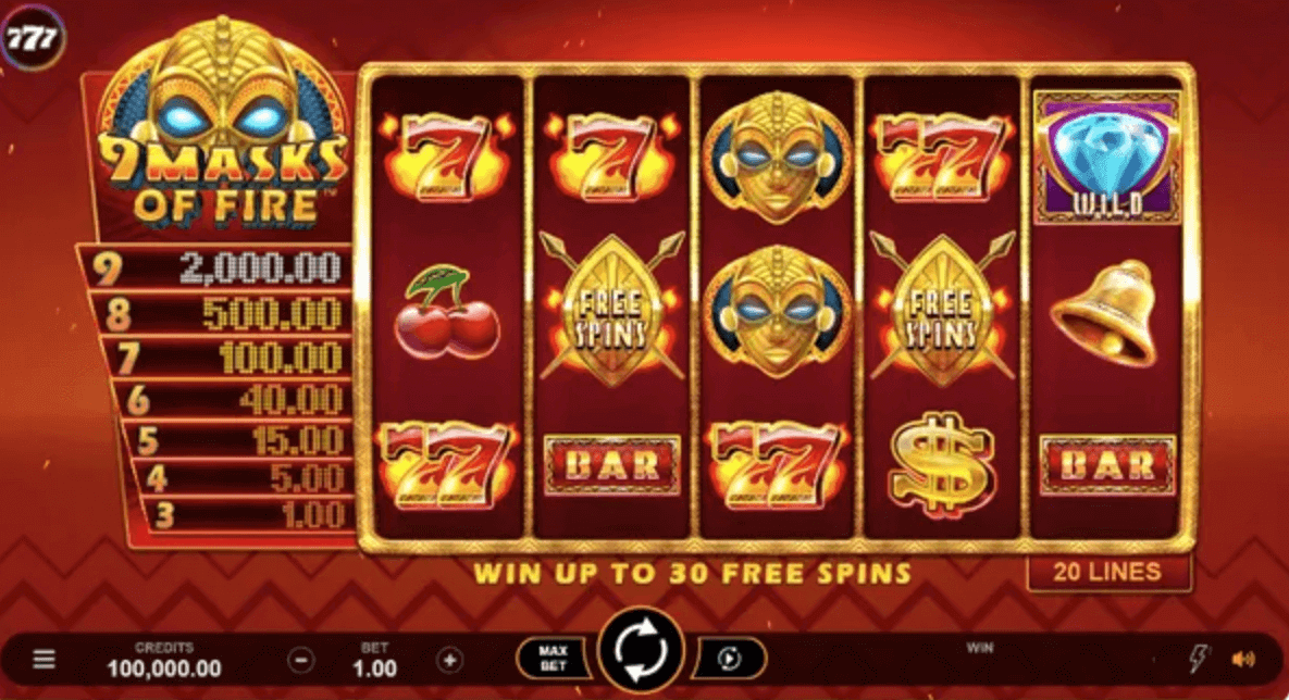 9 masks of fire tragaperras