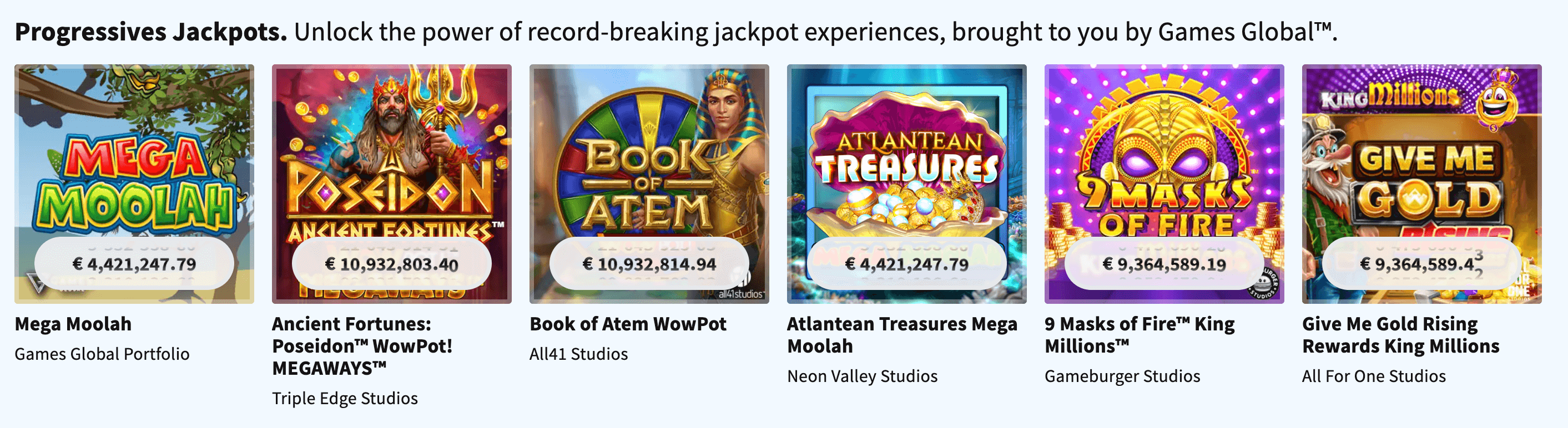 botes progresivos games global