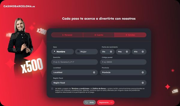 Barcelona Casino – Registro en el casino, fase 3