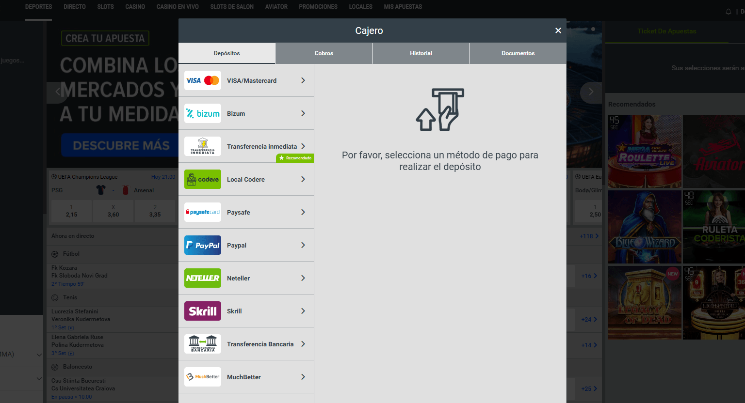 Codere Casino – Proceso de registro, fase 4