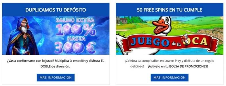 Bono de bienvenida de Lowen Play Casino España