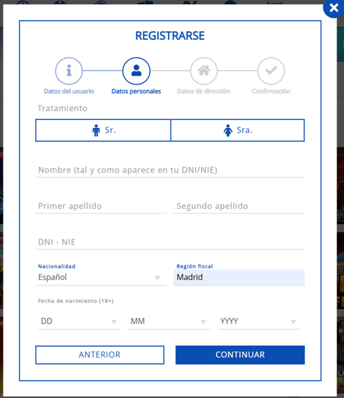 paso 2 proceso registro lowen play
