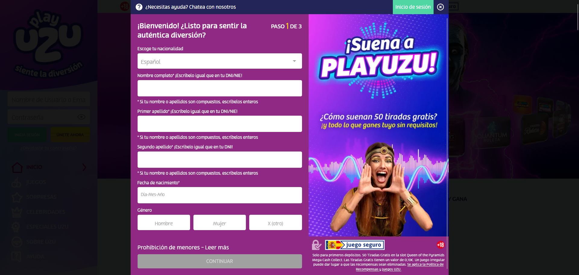 paso 3 registro play uzu