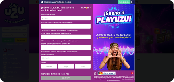paso 3 registro play uzu