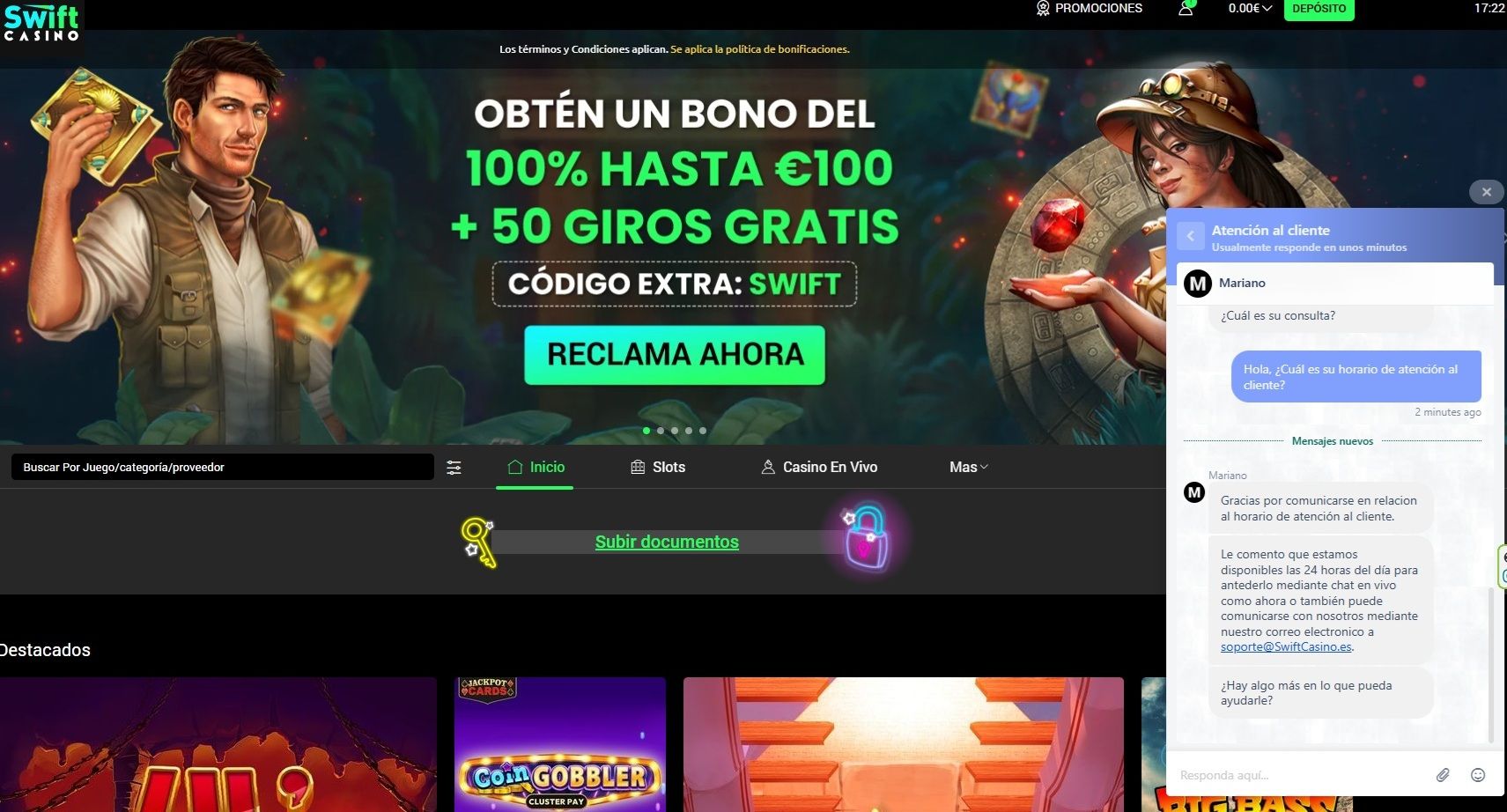 atencion al cliente swift casino