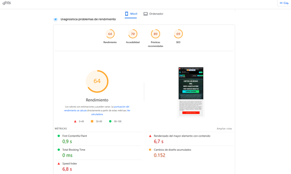 velocidad pagina swift casino
