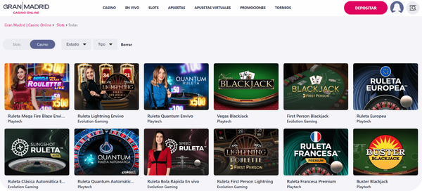 casino en vivo gran madrid