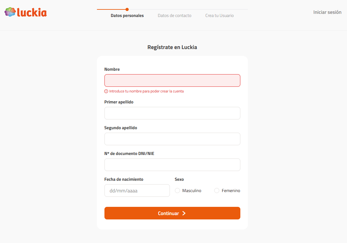 registro paso 2 luckia