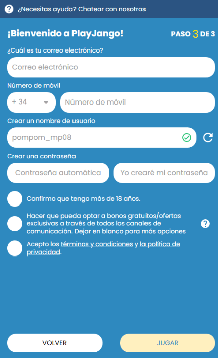 paso 4 registro playjango