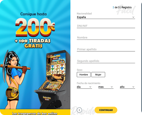 paso 3 registro todoslots casino