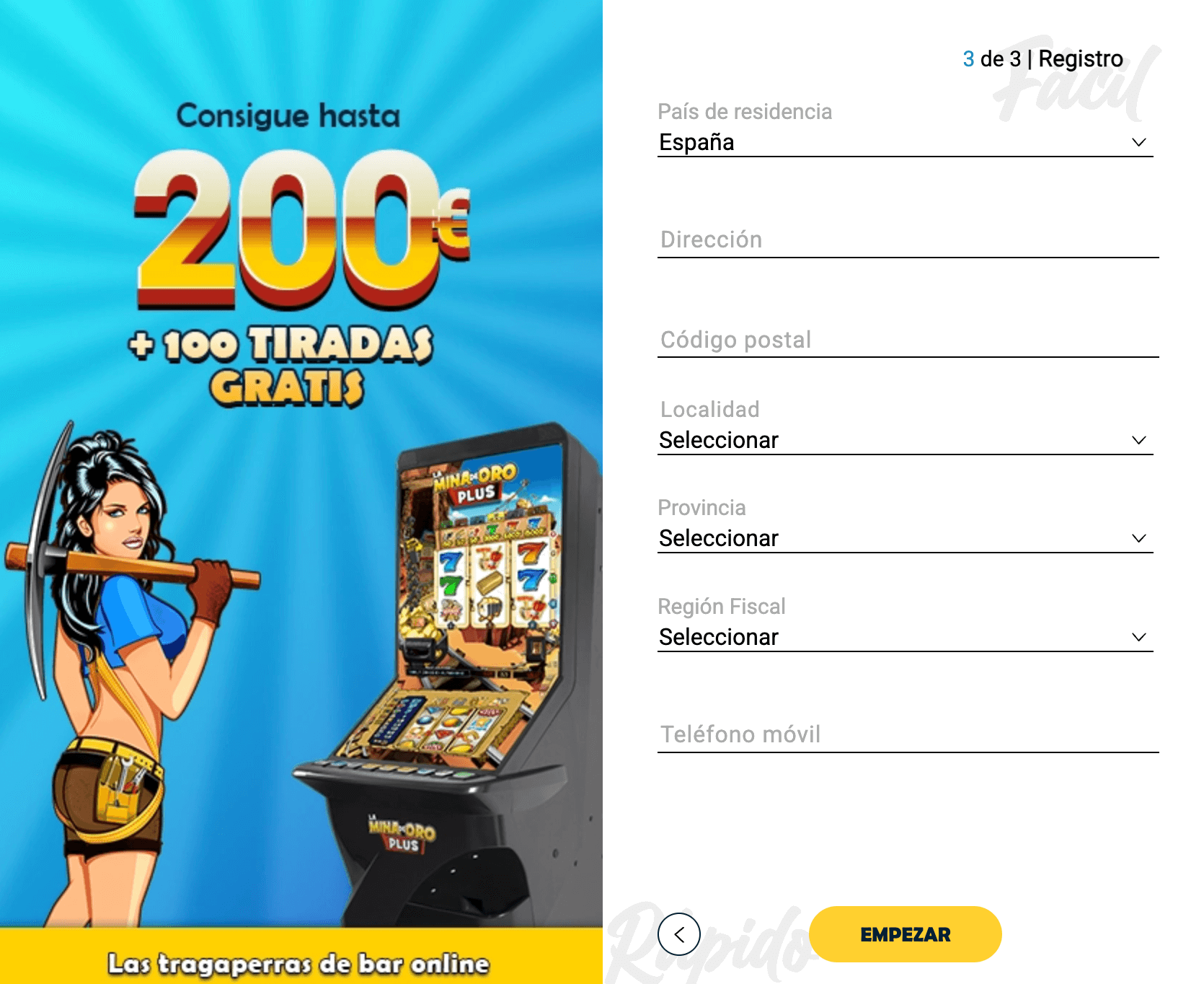 paso 4 todoslots registro