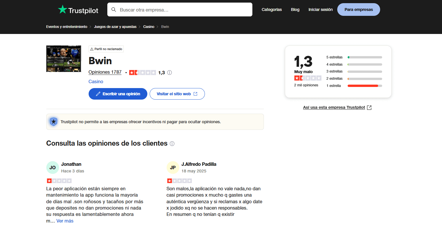 opiniones bwin casino