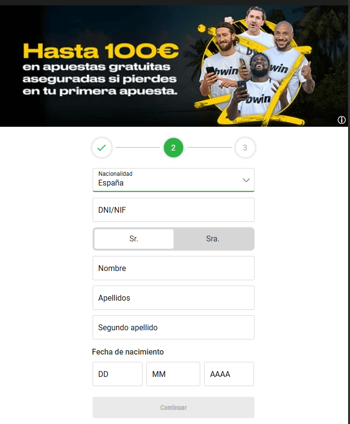 paso 2 registro casino bwin