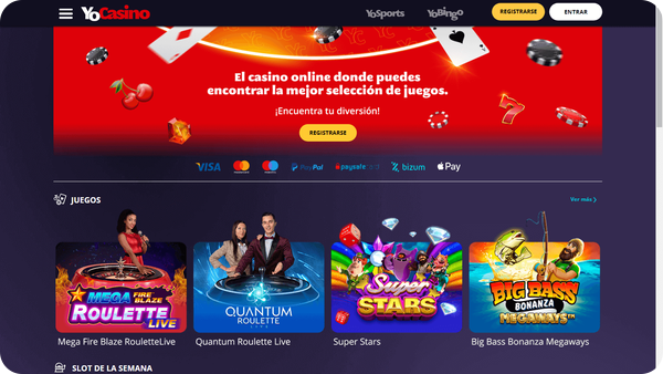 diseño y estructura web yocasino