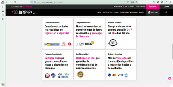 certificados goldenpark casino