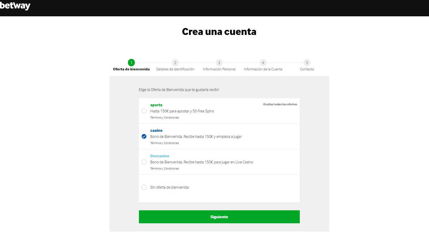 paso1 registro betway casino
