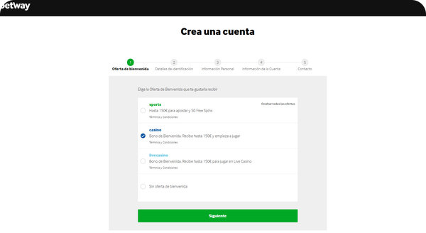 paso1 registro betway casino