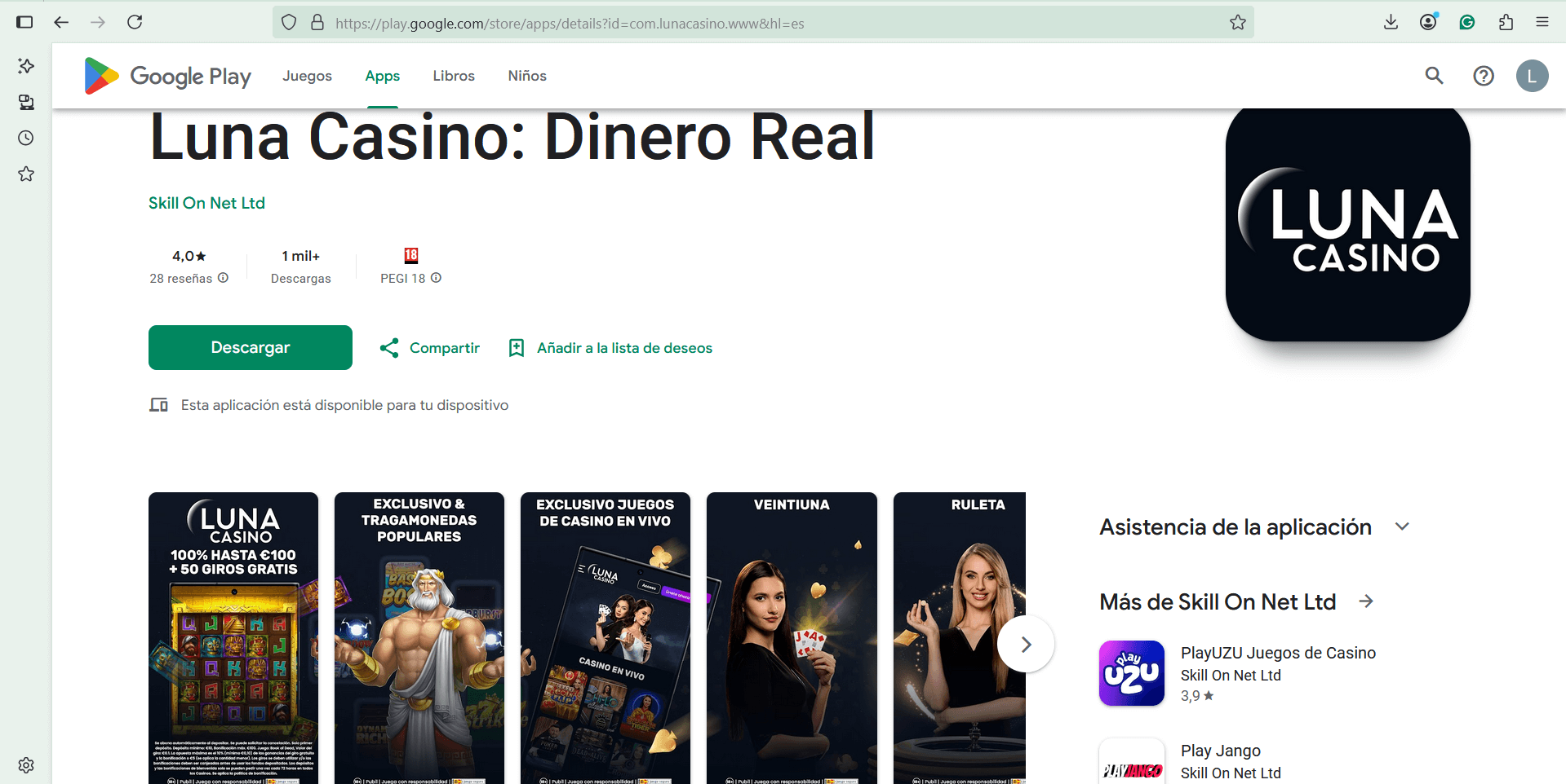 luna casino app android