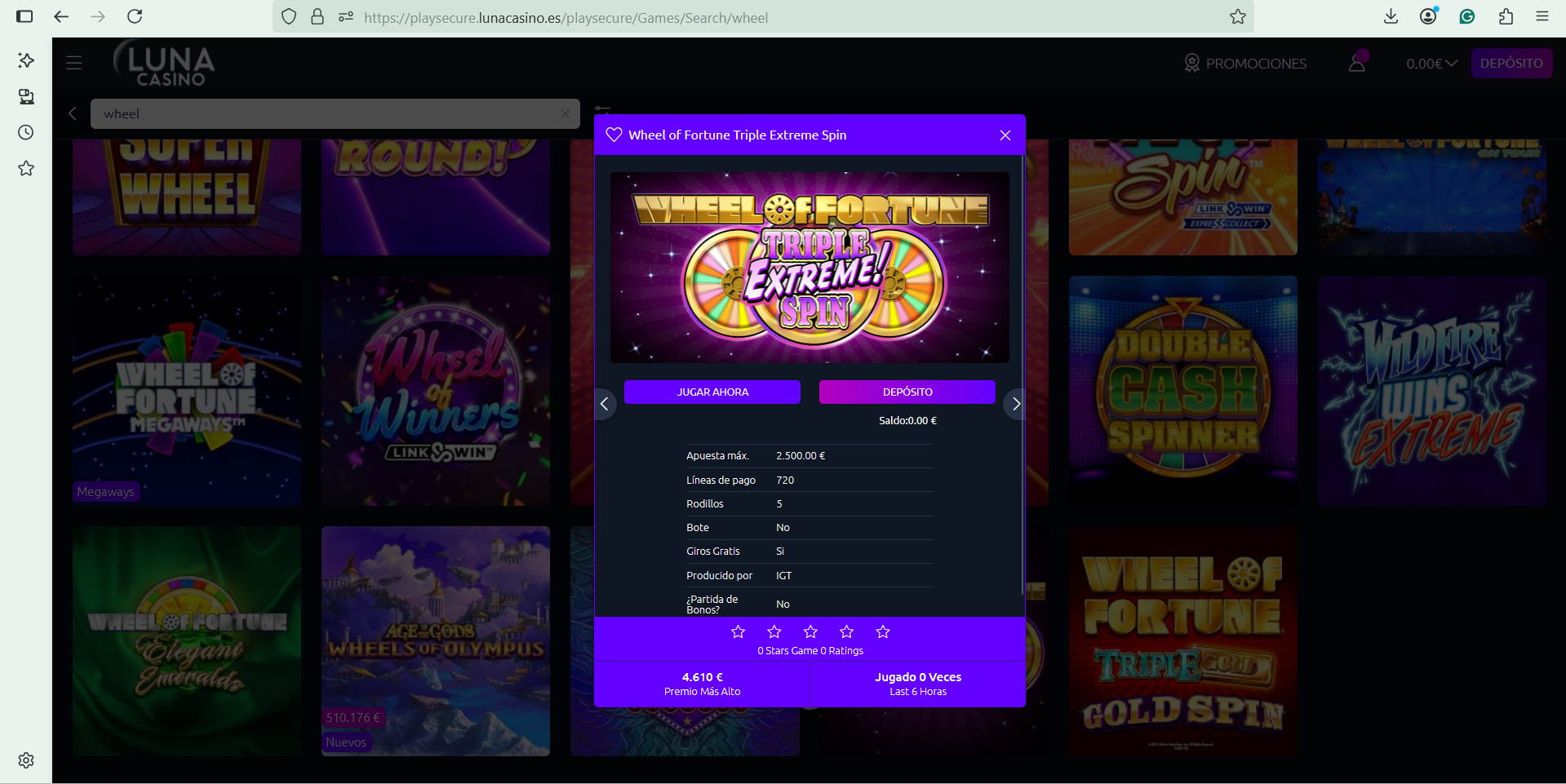 ruleta de la suerte luna casino