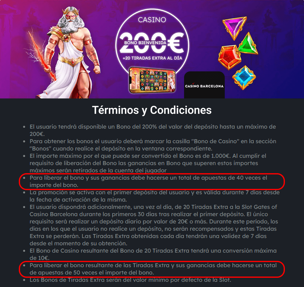 Bonos de Casino CasinoBarcelona Inicio Bono de Casino de Recarga