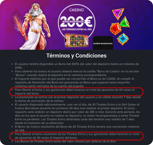 Bonos de Casino CasinoBarcelona Inicio Bono de Casino de Recarga