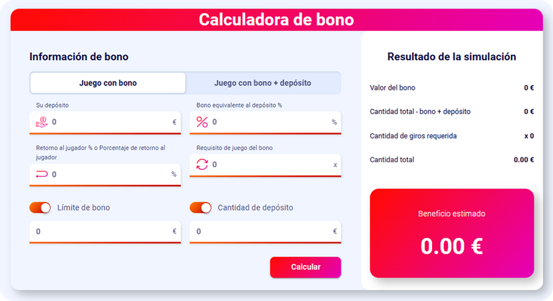 calculadora de ganancias bono de recarga