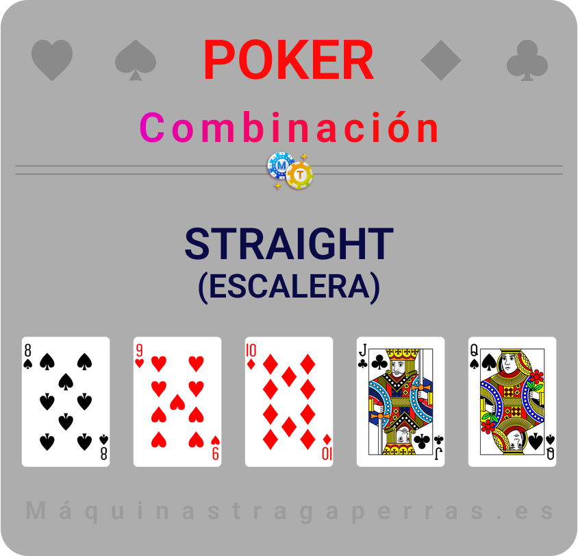 combinación ganadora de poker escalera