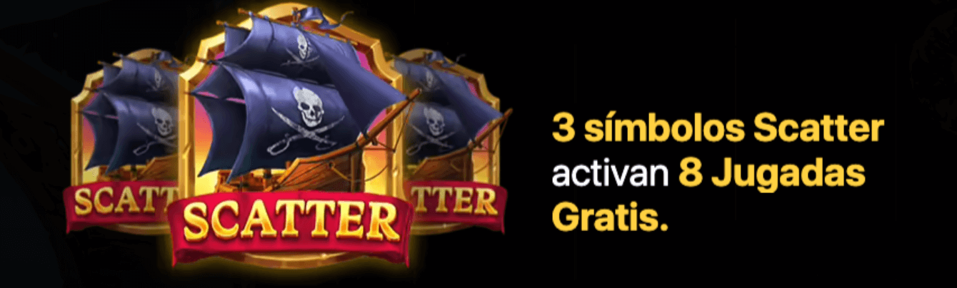 scatter símbolo pirate chest hold and win