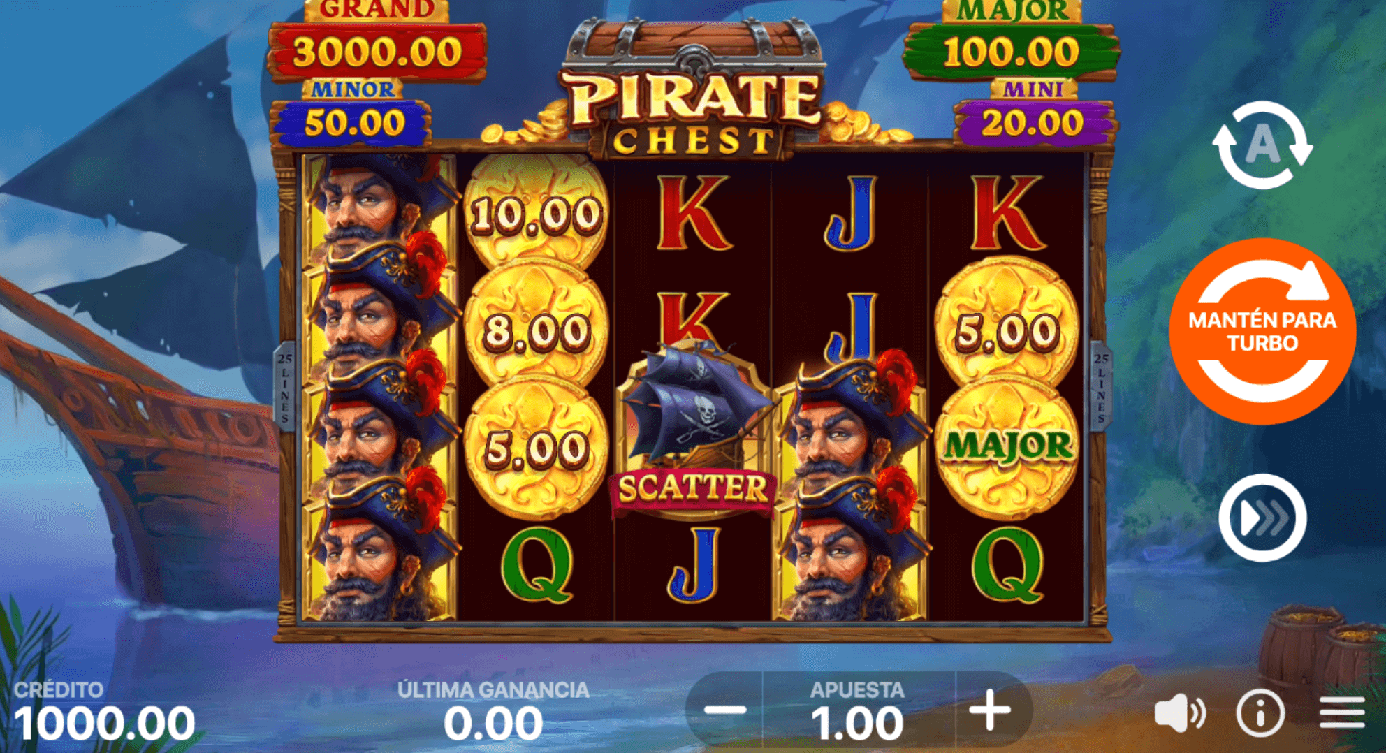 tragaperras pirate chest hold and win