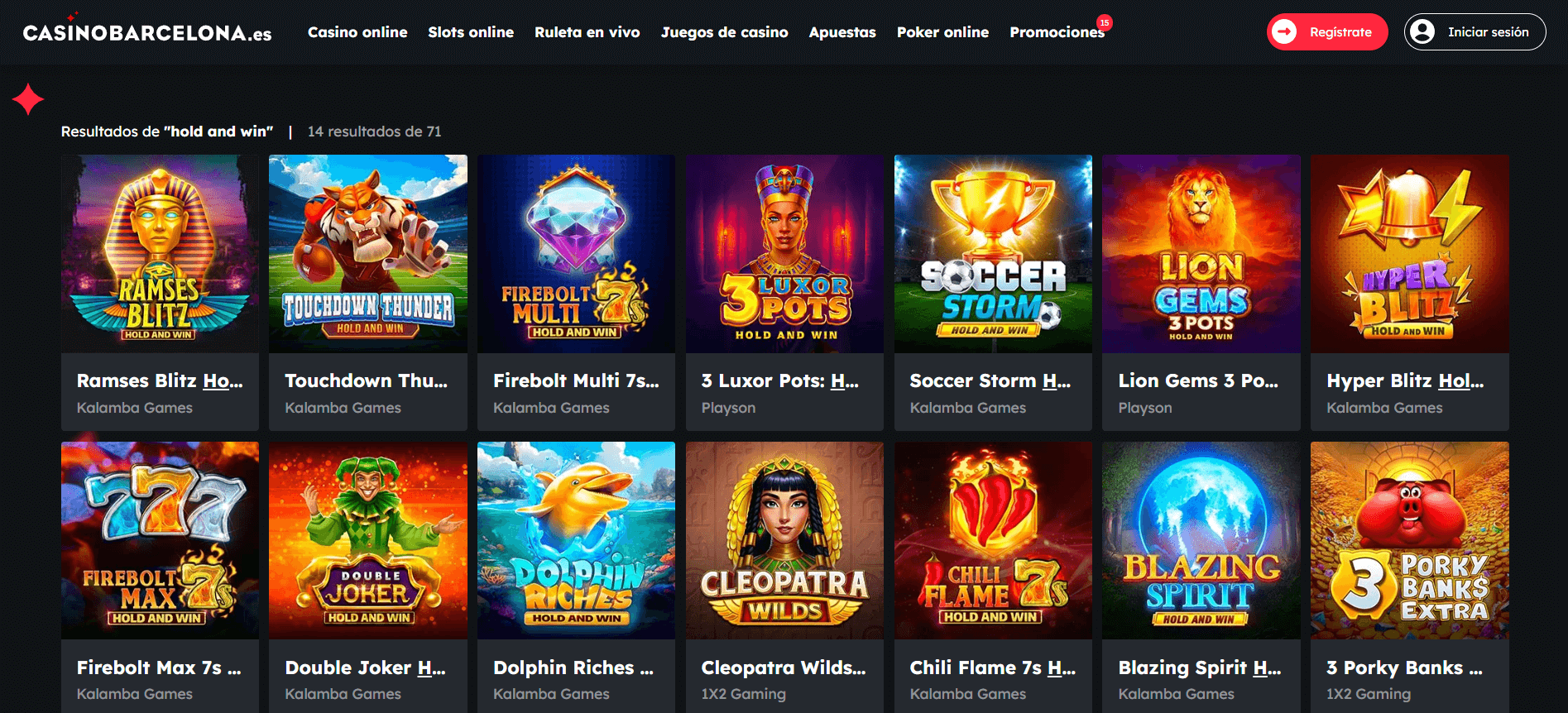 hold and win casino barcelona