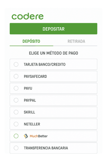 Depositar en Codere con MuchBetter