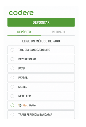 Depositar en Codere con MuchBetter