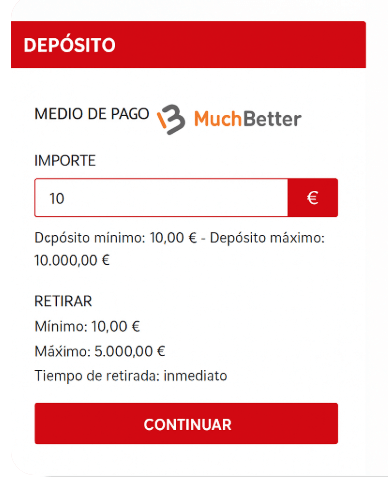Depositar en Sportium con MuchBetter