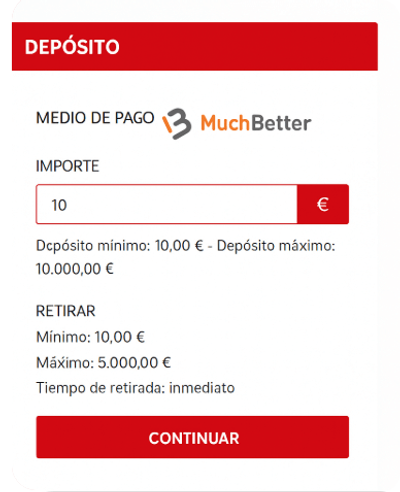 Depositar en Sportium con MuchBetter