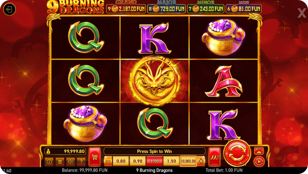 9 burning dragons wazdan