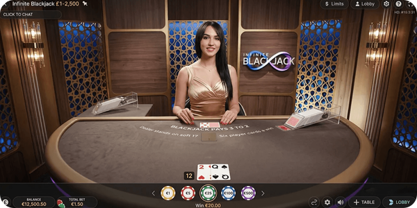 evolution gaming infinite blackjack