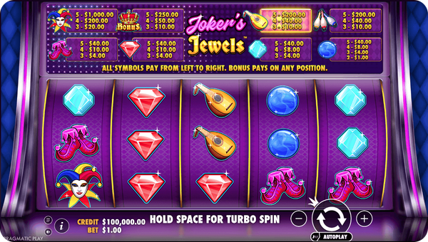juego de tragamonedas de 5 líneas jokers jewels