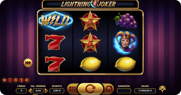 juego de tragamonedas de 5 líneas lightning joker