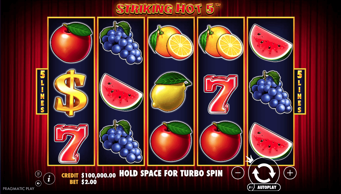 juego de tragamonedas de 5 líneas striking hot 5