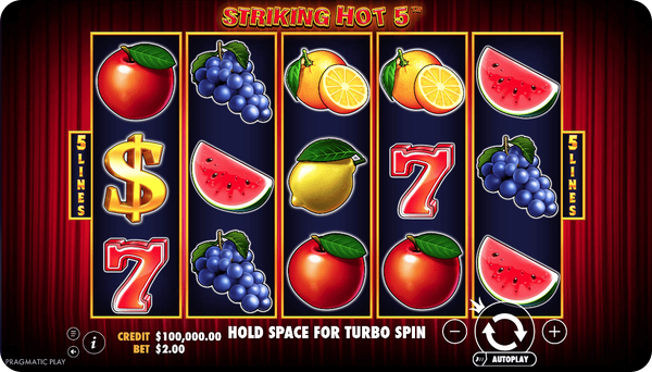 juego de tragamonedas de 5 líneas striking hot 5