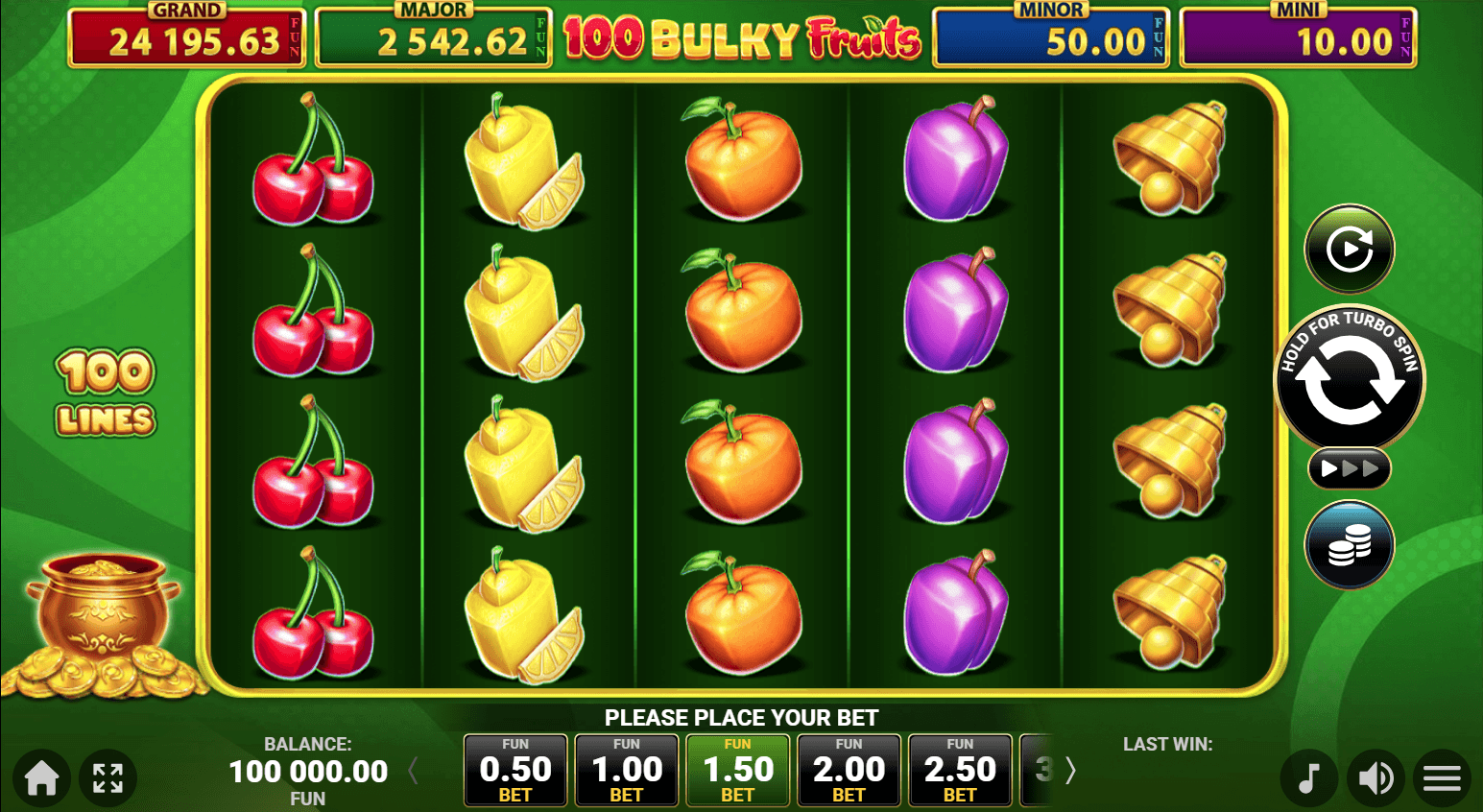 100 bulky fruits las mejores tragaperras con 100 líneas de pago