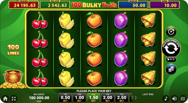 100 bulky fruits las mejores tragaperras con 100 líneas de pago