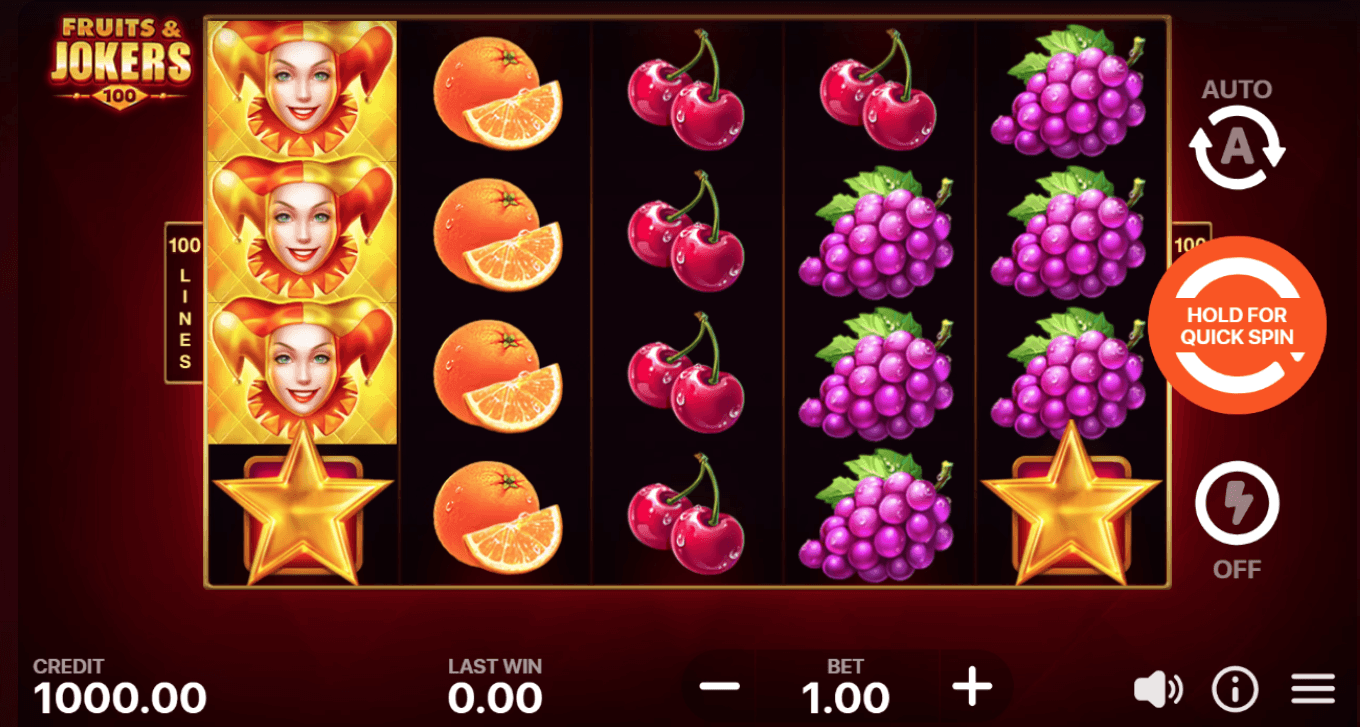 fruits and jokers las mejores tragaperras con 100 líneas de pago