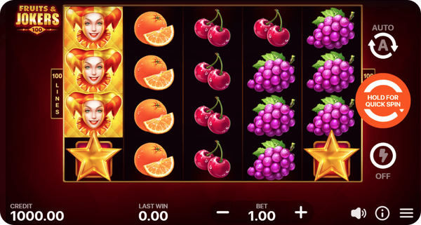 fruits and jokers las mejores tragaperras con 100 líneas de pago